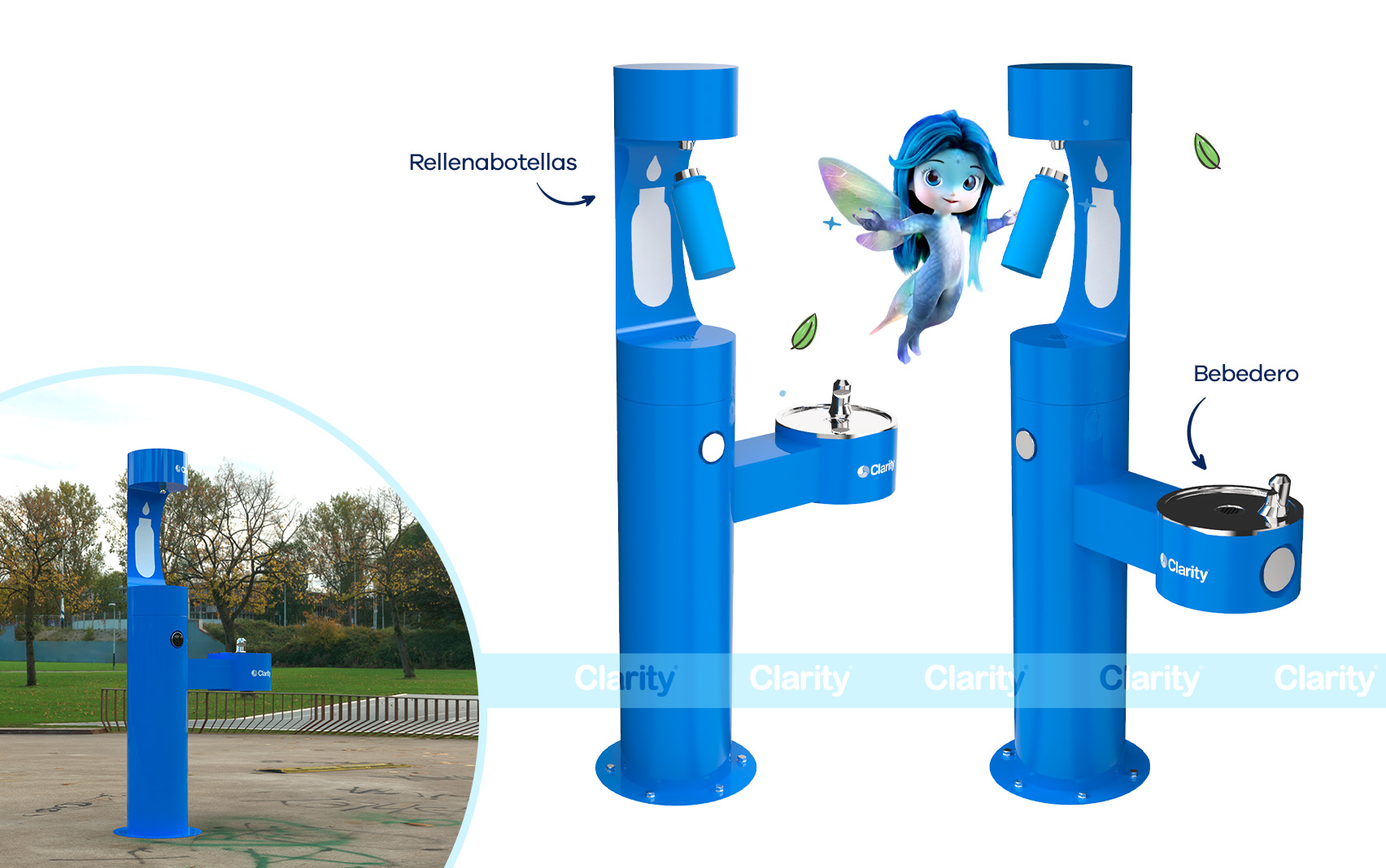 Bebedero Rellenabotellas de Pedestal para Exterior NIXI