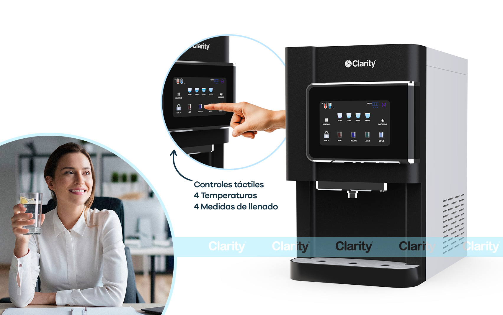 Dispensador H2Onyx Sobre Tarja de Agua Fría y Caliente